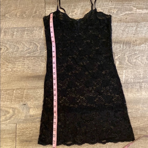 Elegant Black Lace Slip with Spaghetti Straps NWOT - Picture 3 of 7